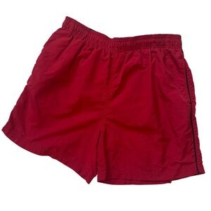 Cheetah Men's Large Red Swim Trunks Lined with Pockets Beach Surf Pool